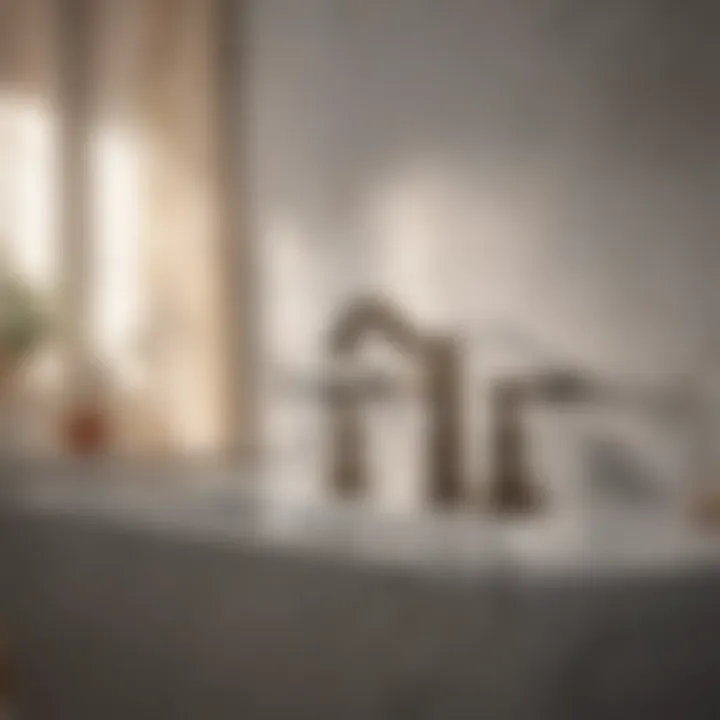 Elegant vintage-inspired faucet setup in a luxurious bathroom setting.