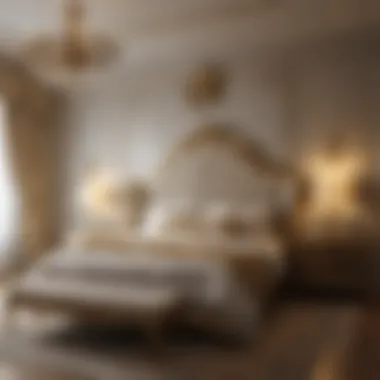 Elegant Bedroom with Gold Accents Elegant bedroom showcasing gold-accented decor
