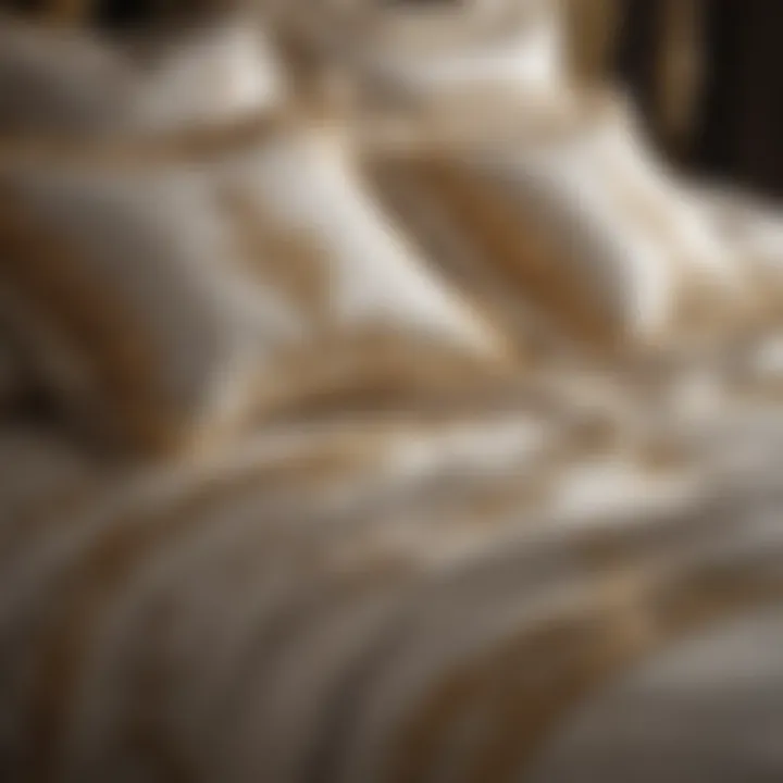 Luxurious bedding with gold embellishments