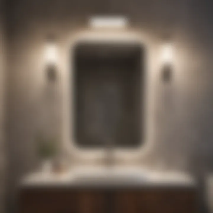 Modern Bluetooth light fixture illuminating a stylish bathroom