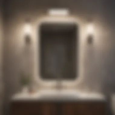 Modern Bluetooth Light Fixture in a Stylish Bathroom Modern Bluetooth light fixture illuminating a stylish bathroom