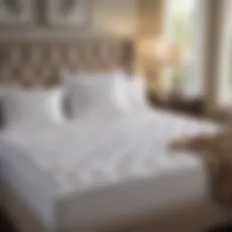 Luxurious king-sized bed adorned with a plush 100% cotton mattress pad