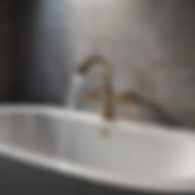 Chic Bathroom with Modern Bathtub Spout Stylish installation of a modern bathtub spout in a chic bathroom