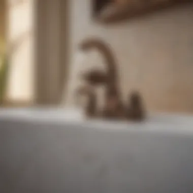 Elegant Vintage Bathtub Spout Vintage-style bathtub spout with diverter in an elegant setting