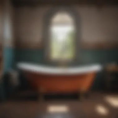 Stylish clawfoot bathtub with vintage charm