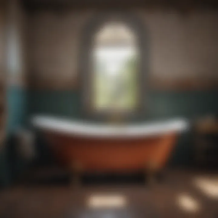 Stylish clawfoot bathtub with vintage charm