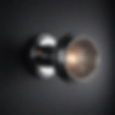 Intricate Chrome Detailing in Bathroom Lighting Close-up of chrome detailing on a black bathroom light fixture