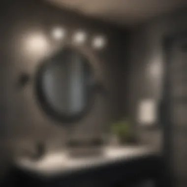 Installing a Modern Black and Chrome Light Fixture Installation of a black and chrome light fixture in a stylish restroom