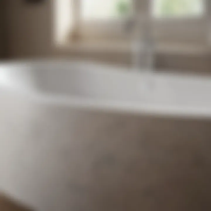 Close-up of high-quality materials used in circular bath tubs