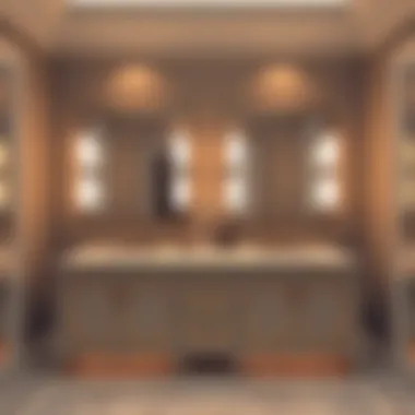 Luxurious dual sink vanity with stylish lighting