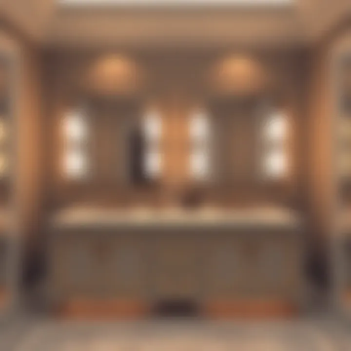 Luxurious dual sink vanity with stylish lighting