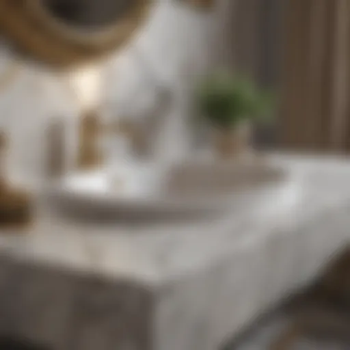 Luxurious marble bathroom countertop with elegant veining