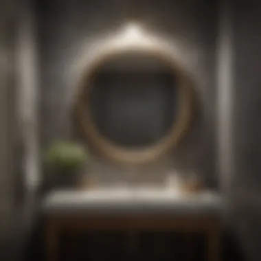 Sophisticated Textured Wallpaper in an Elegant Bathroom Elegant bathroom showcasing textured wallpaper that enhances sophistication