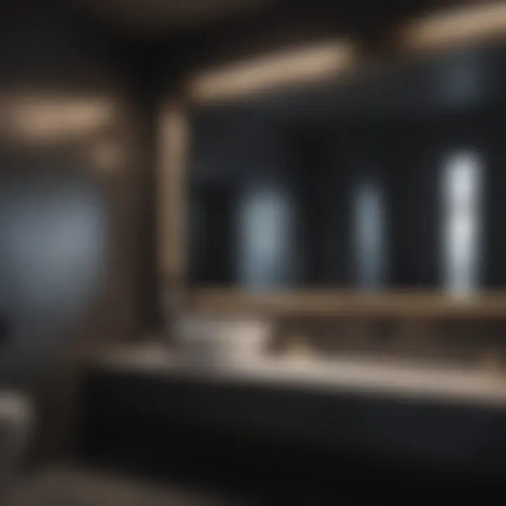 Luxurious bathroom with a sophisticated dark palette