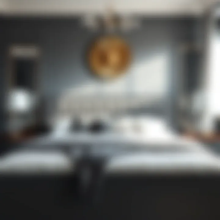 Stylish Grey Bedroom Accents Stylish grey 5 piece set with elegant decorative accents