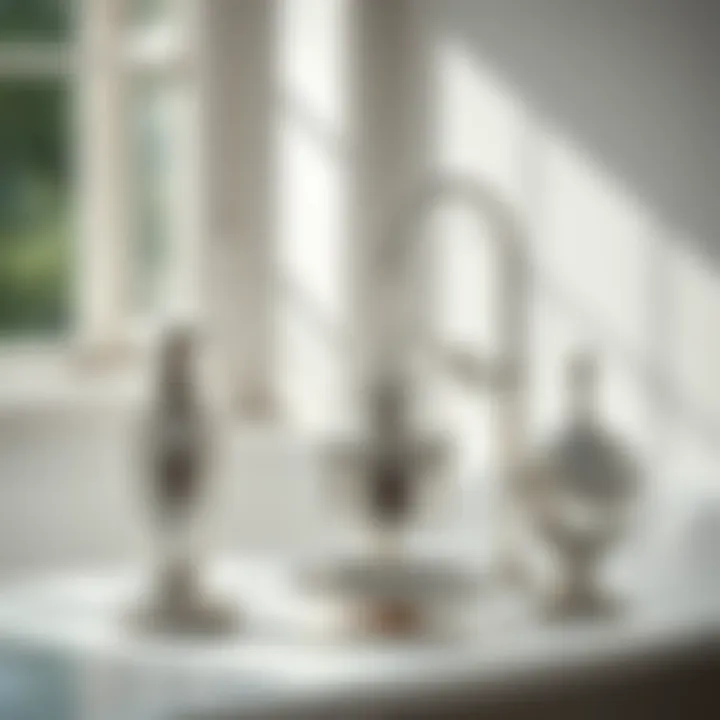 Maintenance tips displayed with silver bath accessories in a serene setting