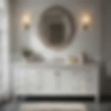 Luxurious Setting with 48-Inch White Bathroom Vanity Stylish bathroom featuring a 48-inch white vanity with sink in a luxurious setting