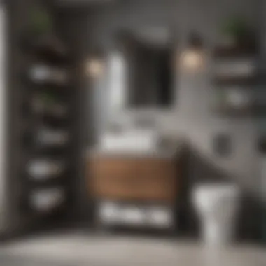 Optimized Storage with Freestanding Shelves Organized bathroom space enhanced by freestanding shelves