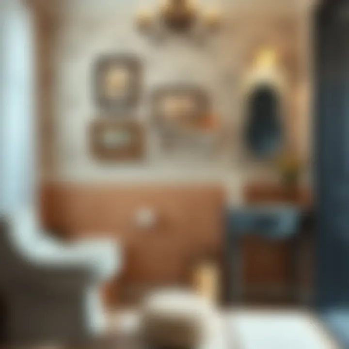 Coordinated Bathroom Decor Featuring a Foot Pedal Trash Can Elegant bathroom with coordinated decor and a stylish foot pedal trash can