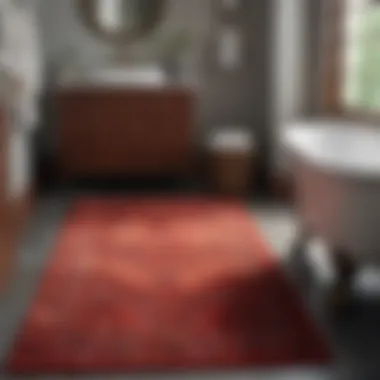 Vibrant Garnet Hill bathroom rug in a stylish bathroom setting