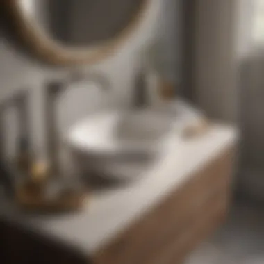 Luxurious Material Selections Luxurious materials used in a contemporary bathroom vanity