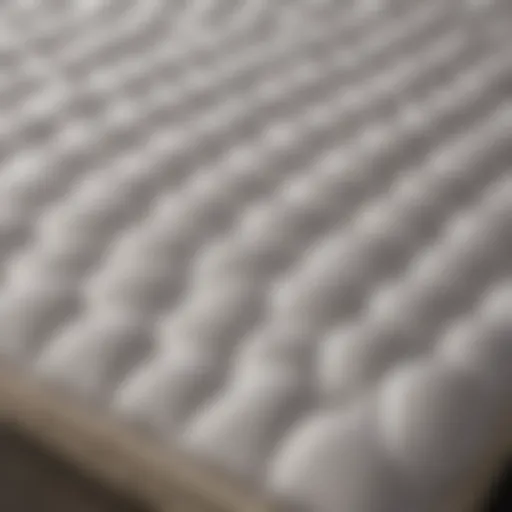 Detailed view of a king eggcrate mattress pad showcasing its unique design