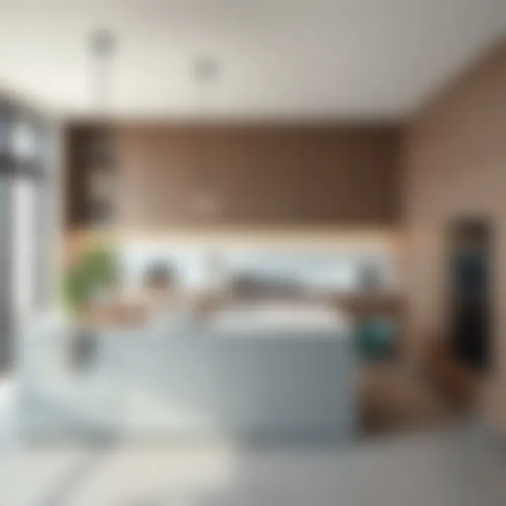 Modern kitchen design featuring sleek cabinetry and elegant finishes