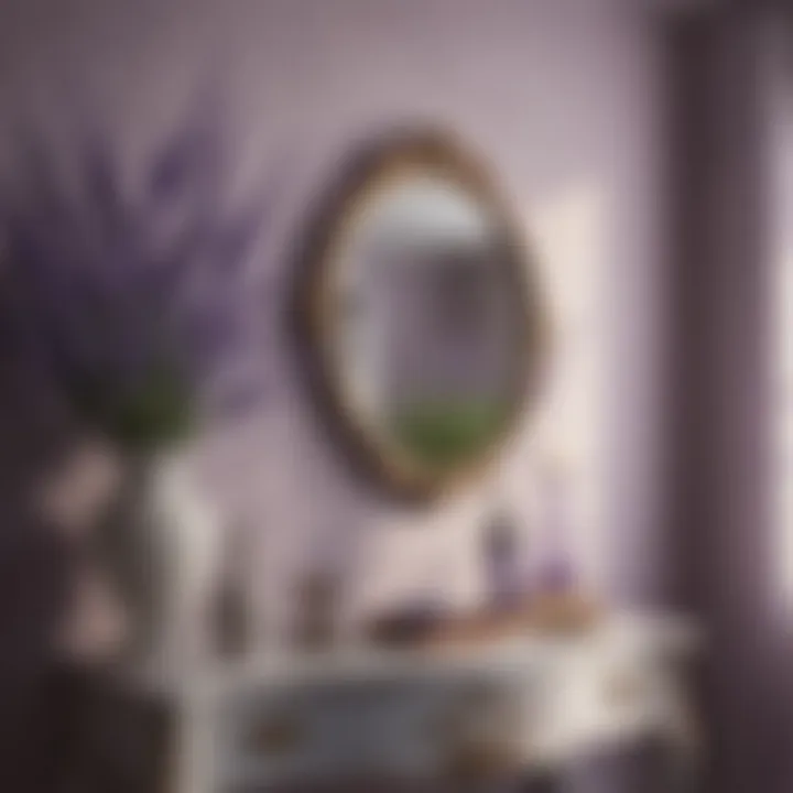 A tranquil corner featuring lavender decor accessories.