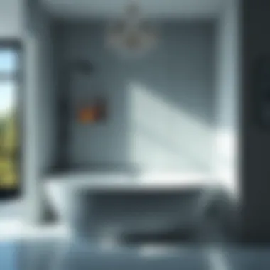 Stylish low profile bathtub shower combo with innovative features