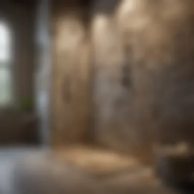 Rustic Charm with Natural Stone Natural stone tiles providing a rustic feel in a shower environment