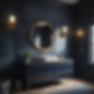 Innovative Materials for Navy Bathrooms Trendy materials used in navy bathroom designs