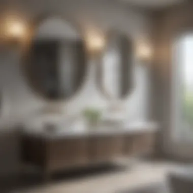Sophisticated Designs for Contemporary Spaces Elegant bathroom vanity with dual sinks and sophisticated lighting