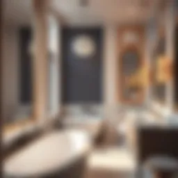 Elegant bathroom design featuring modern fixtures and luxurious finishes