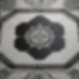 Elegant black and white octagon tile floor showcasing intricate patterns