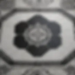 Elegant black and white octagon tile floor showcasing intricate patterns
