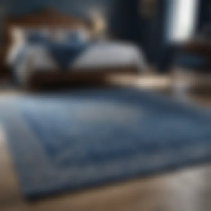 Variety of blue rugs complementing different styles