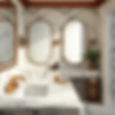 Luxurious marble vanity with modern fixtures