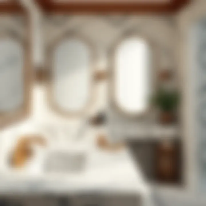 Luxurious marble vanity with modern fixtures