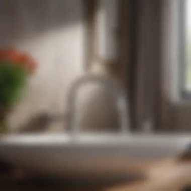 Stylish bathroom featuring swan faucets as a centerpiece