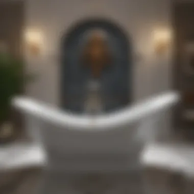 Artistic Bathtub as a Statement Piece A unique, artistic bathtub that doubles as a statement piece in the bathroom.