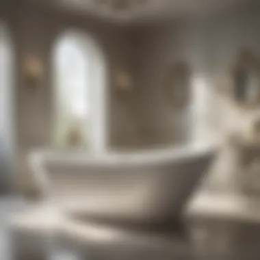 Freestanding Luxury in Bathroom Design An elegant freestanding bathtub that adds a touch of luxury to a modern bathroom.