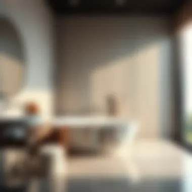 Modern bathroom featuring a luxurious soaker tub