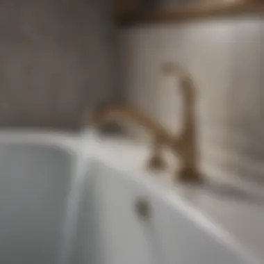 Detailed view of different types of bathtub faucets