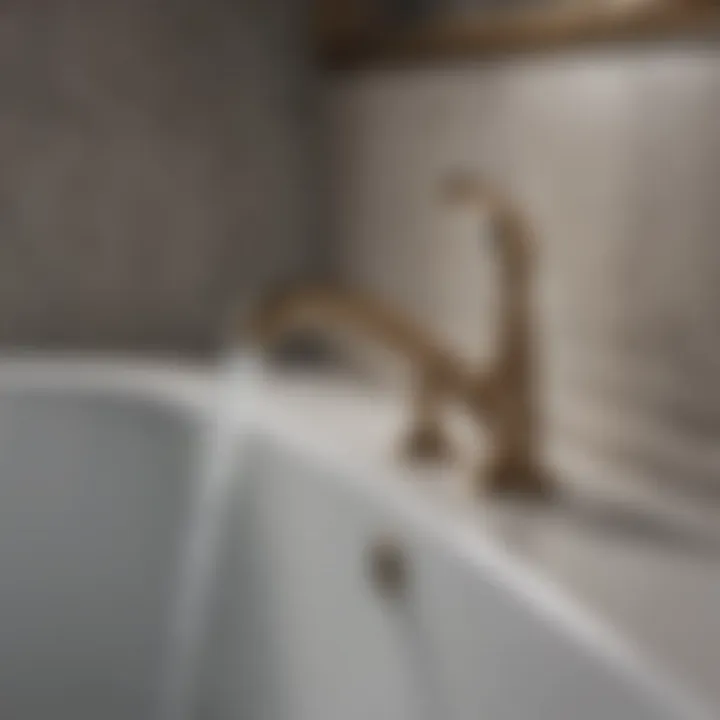 Detailed view of different types of bathtub faucets
