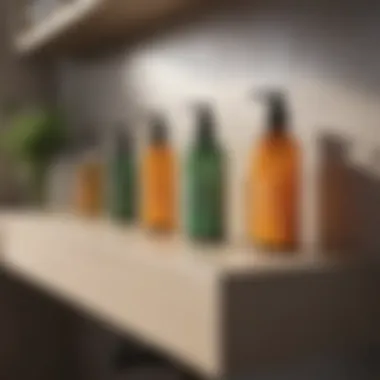 Variety of eco-friendly bathroom deodorizers displayed on a shelf