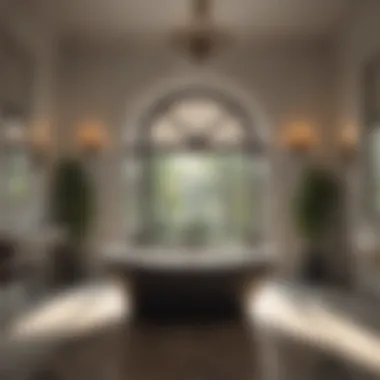 Luxurious Bathroom with Freestanding Bath Luxurious bathroom featuring a cast iron freestanding bath amidst elegant decor.