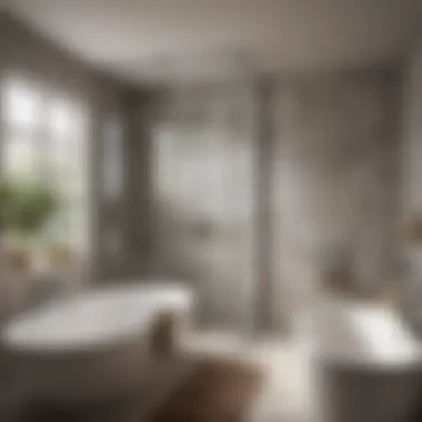 Serene Bathroom with Integrated Shower Tower A serene bathroom setting featuring a beautifully integrated shower tower