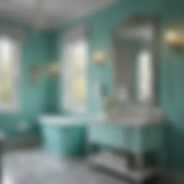 Luxurious Tiffany Blue Bathroom Set Luxurious Tiffany blue bathroom set showcasing elegant fixtures and accessories