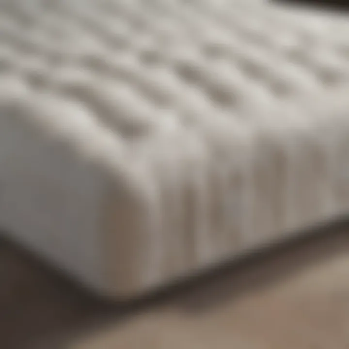 Close-up of high-quality mattress materials designed for side sleepers