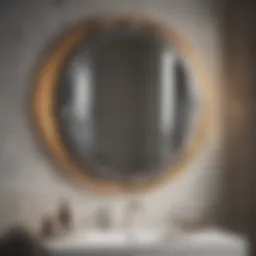 Elegant Mid-Century Modern bathroom mirror with geometric design